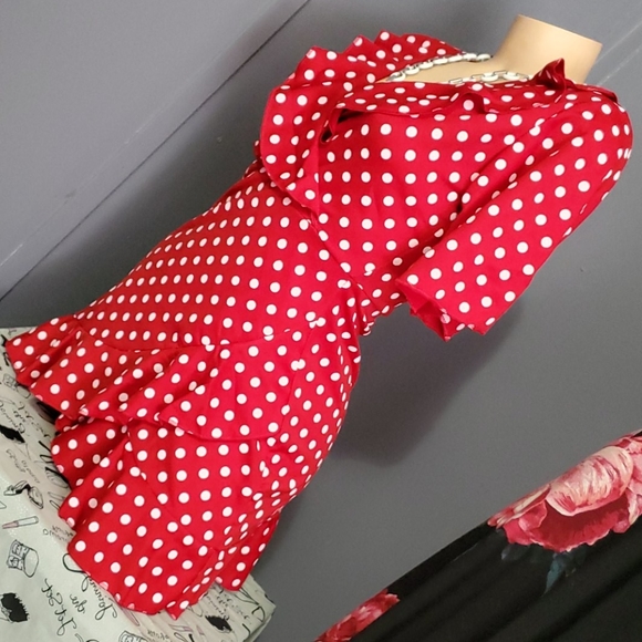 Stunning Imported Polka Dot Mini Dress - Picture 6 of 8